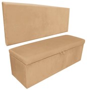 Kit Calçadeira e Painel Clean 100 cm Suede D'Rossi - Caramelo Sisal