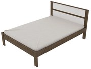 Cama de casal MDP CM8005 Nogal/Branco G69 - Gran Belo