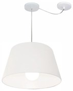 Lustre Pendente Cone Com Desvio Md-4273 Cúpula  21/30x40cm Branco - Bivolt