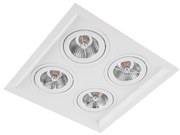 Plafon Embutir Aluminio 24,1Cm Recuado - BRANCO