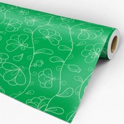 Papel de parede adesivo floral verde