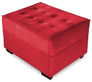 Puff Decorativo Coímbra 60x80 Suede Vermelho