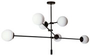 Pendente Bloss C/ 6 Globos Ø128X87,5X92Cm 6L E27 Mini Metal E Globo Ø1... (BT - Branco Texturizado, FOSCO)