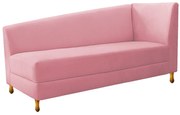 Recamier Valéria 140cm Lado Esquerdo Suede Rosa Bebê- ADJ Decor