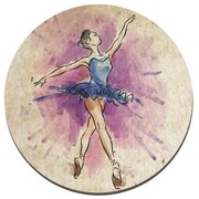 Quadro Placa Decorativa Redonda Bailarina 29 cm - D'Rossi