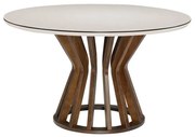 Mesa de Jantar Redonda com Vidro 120 cm Fabas - DT 55226