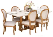 Conjunto Sala de jantar Mesa Bonnie com 6 Cadeiras Judy - Wood Prime 38711