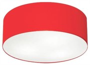 Plafon Cilíndrico Md-3014 Cúpula em Tecido 50x15cm Vermelho - Bivolt