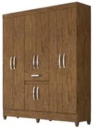 Guarda Roupa Casal Portugal 8 Portas Castanho Wood - Moval