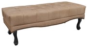 Recamier Decorativo 160cm Loewe Suede Pés de Madeira Bege G63 - Gran Belo