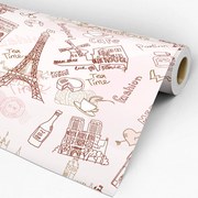 Papel de parede adesivo casual rosa