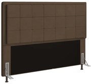 Cabeceira Onix Para Cama Box Casal 140 cm Suede - D'Rossi - Marrom