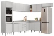 Armário de Cozinha Modulada de Canto 8 Peças CP03 Balcão com Pia Inox
