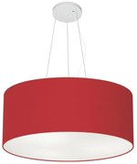 Lustre Pendente Cilíndrico Md-4047 Cúpula em Tecido 50x21cm Bordo - Bivolt