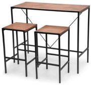 Conjunto Prisma Mesa Bistro Alta + 2 Banquetas Mel Base Preta - 62556 Sun House