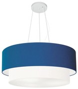 Pendente Cilíndrico Azul Marinho e Branco MJ-4370 Para Mesa de Jantar e Estar