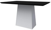 Mesa de Jantar Retangular Tampo com Vidro Bella 120 cm Preto Base Off White - D'Rossi