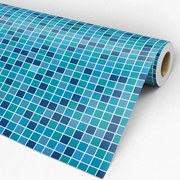 Papel de parede adesivo pastilha azul e verde