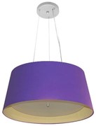 Lustre Pendente Cone Md-4144 Cúpula em Tecido 25x50x40cm Roxo / Bege - Bivolt