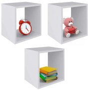 Kit 03 Nicho Infantil Organizador Branco Brilho 30x30 cm - D'Rossi