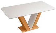 Mesa de Jantar Retangular 160cm Rute D04 Carvalho Nobre/Off White - Mp