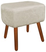 Puff Decorativo Curvo Agatha Suede Bege - D'Rossi