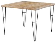 Mesa de Jantar Bronx Quadrada Driftwood Base Aco Grafite 120cm - 64907 Sun House