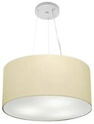 Lustre Pendente Cilíndrico Md-4186 Cúpula em Tecido 45x25cm Algodão Crú - Bivolt