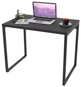 Mesa de Escritório Office 90cm Estilo Industrial Prisma C08 Preto Onix