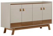 Buffet Aparador Dara 4 Portas Freijó e Off White 88x160 cm L04 - D'Rossi