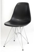 Cadeira Eames Polipropileno Preto Cromada - 9707 Sun House