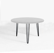 Mesa de Centro Decorativa Sandy Pés Hairpin Legs Preto Tampo Branco