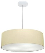 Lustre Pendente Cilíndrico Md-4218 Cúpula em Tecido 55x15cm Algodão Crú - Bivolt