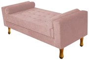 Recamier Félix Casal 140cm Suede Rosê - ADJ Decor