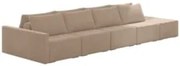 Sofá Ilha Modular com Puff para Sala Living 392cm Georgia Z08 Veludo B