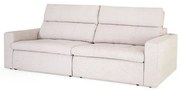 Sofa Retratil Rosoft Linho Branco USB Acoplado 220cm - 62533 Sun House