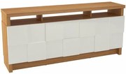 Buffet Ornato Quadriculado com 2 Portas e 2 Gavetas cor Freijo com Off White 1,76 MT (LARG) - 55519 Sun House