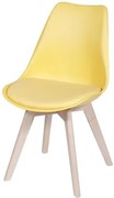 Cadeira Eames Leda 1108 Amarela Base Madeira - 32072 Sun House