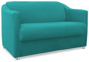 Namoradeira Cecilia 2 Lugares Suede Azul Tiffany 1,20 m Decorativa Sala Recepção