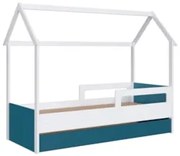 Cama Infantil Casinha Com Auxiliar Infix C06 Branco/Azul - Mpozenato