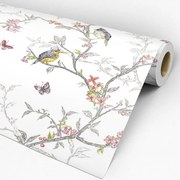 Papel de parede adesivo animal pássaros delicado