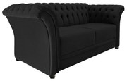 Namoradeira Chesterfield Sofia Corano Preto - ADJ Decor