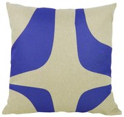 Capa de Almofada Ivory em Linho Tons Azul e Laranja 45x45cm - Decorativa - Com Enchimento