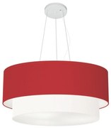 Pendente Cilíndrico Bordô e Branco MJ-4370 Para Mesa de Jantar e Estar