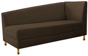 Recamier Valéria 140cm Lado Esquerdo Suede Marrom - ADJ Decor