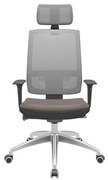 Cadeira Office Brizza Tela Cinza Com Encosto Assento Facto Dunas Basalto Autocompensador 126cm - 63214 Sun House