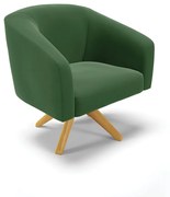 Poltrona Decorativa Giratória MA30 Stella Suede D03 - D'Rossi - Verde
