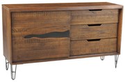 Buffet Sala de Jantar Guidelli Grafite Madeira Maciça Rustic Brown - Gran Belo