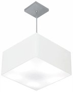 Lustre Pendente Quadrado Md-4020 Cúpula em Tecido 21/35x35cm Branco - Bivolt