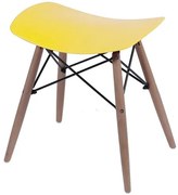 Banqueta Eames Baixo Amarelo Base Madeira - 33764 Sun House